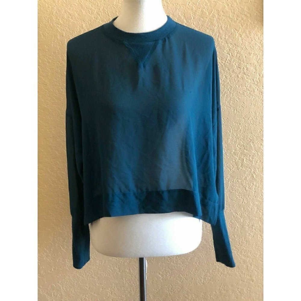 Nasty Gal Green Lightweight Love Chiffon Top XS - Picture 5 of 7